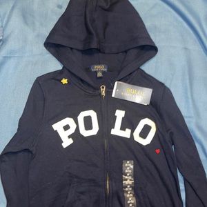 Kids Navy Zip Hoodie Size M